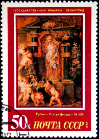 СССР 1987 год . Европейская живопись . Статуя Цереры .