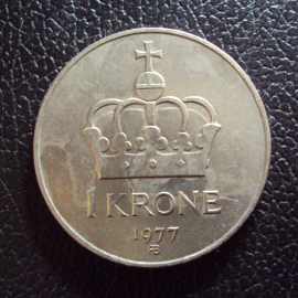 Норвегия 1 крона 1977 год.