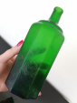 Старое стекло Кёнигсберга Бутылка зеленое стекло надпись Lysoform Начало 20 века Германия Высота 19 см. Объем 500 мл.  - вид 2