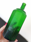 Старое стекло Кёнигсберга Бутылка зеленое стекло надпись Lysoform Начало 20 века Германия Высота 19 см. Объем 500 мл. 