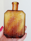 Старое стекло Кёнигсберга Медицина Аптека Пузырек Флакон Бутылочка коричневое стекло Dr.L.C.MARQUART CHEMISCHE FABRIK BEUEL B/BONN A/RHEIN Около 1900 года Германия