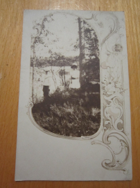 Открытое письмо.Почтовая карточка."Дети на прогулке в лесу",до 1917 г.,фото одной семьи №44.