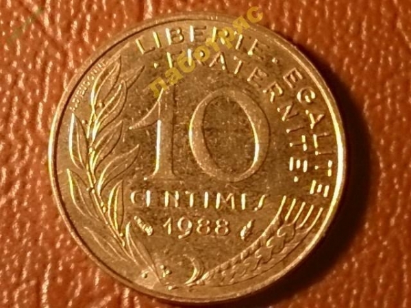 Франция 10 сантимов 1988 год