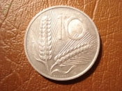 Монета номиналом:10 лир 1955 года (ИТАЛИЯ)