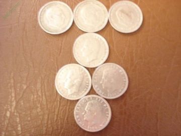 Испания, Набор из 7 монет номиналом 5 песет (по годам выпуска) без повторов !!!