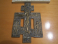 Крест-распятие с предстоящими,бронза,эмали,19 век. - вид 1