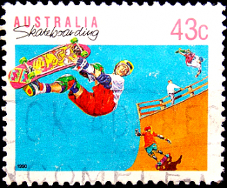 Австралия 1990 год . Скейтбординг (Спорт ) . (4)