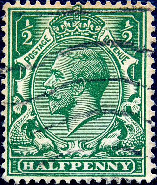 Великобритания 1913 год . Король Георг V . 0,5 пенни . (2)