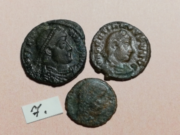 №7 Монеты Рим 4 век н.э. АЕ-Follis Оригинал Лот 3 монеты