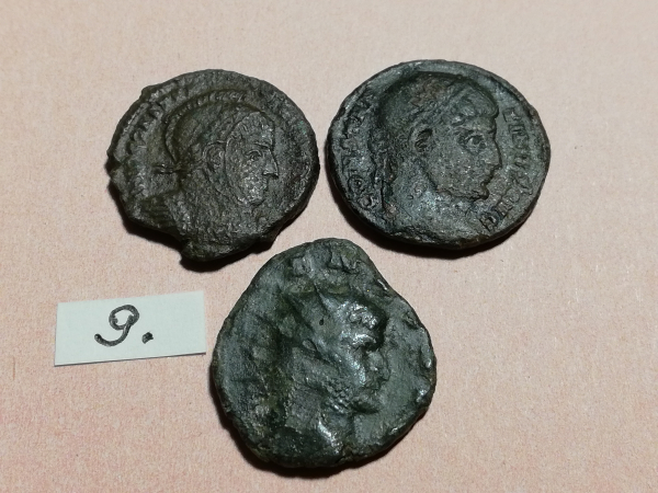№9 Монеты Рим 4 век н.э. АЕ-Follis Оригинал Лот 3 монеты
