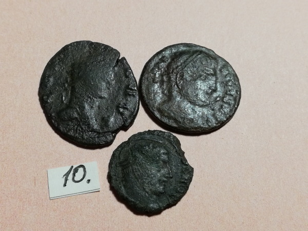 №10 Монеты Рим 4 век н.э. АЕ-Follis Оригинал Лот 3 монеты