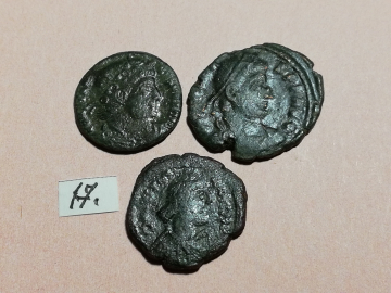 №17 Монеты Рим 4 век н.э. АЕ-Follis Оригинал Лот 3 монеты
