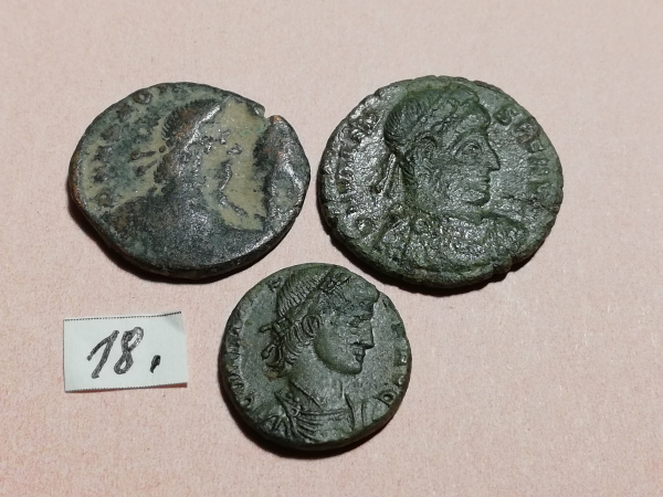 №18 Монеты Рим 4 век н.э. АЕ-Follis Оригинал Лот 3 монеты