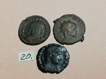№20 Монеты Рим 4 век н.э. АЕ-Follis Оригинал Лот 3 монеты