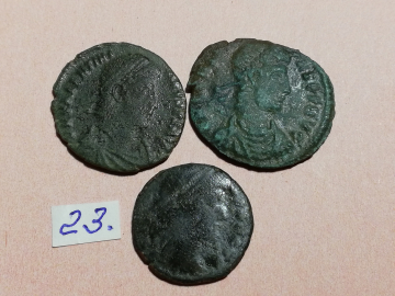 №23 Монеты Рим 4 век н.э. АЕ-Follis Оригинал Лот 3 монеты