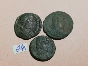 №24 Монеты Рим 4 век н.э. АЕ-Follis Оригинал Лот 3 монеты