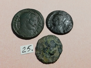 №25 Монеты Рим 4 век н.э. АЕ-Follis Оригинал Лот 3 монеты