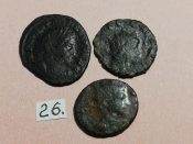 №26 Монеты Рим 4 век н.э. АЕ-Follis Оригинал Лот 3 монеты
