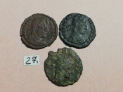 №27 Монеты Рим 4 век н.э. АЕ-Follis Оригинал Лот 3 монеты