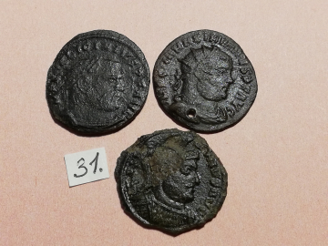 №31 Монеты Рим 4 век н.э. АЕ-Follis Оригинал Лот 3 монеты