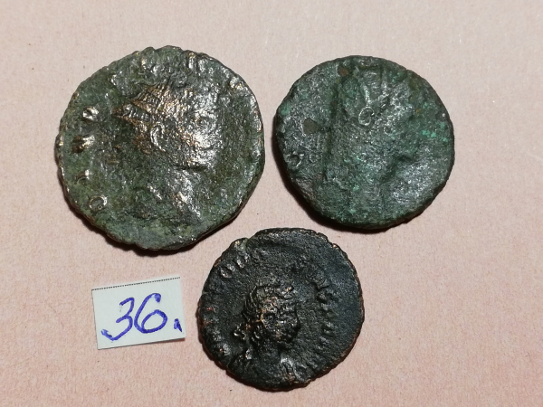 №36 Монеты Рим 4 век н.э. АЕ-Follis Оригинал Лот 3 монеты