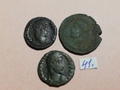 №41 Монеты Рим 4 век н.э. АЕ-Follis Оригинал Лот 3 монеты