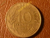 Франция 10 сантимов 1982 год