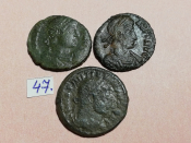 №47 Монеты Рим 4 век н.э. АЕ-Follis Оригинал Лот 3 монеты