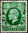 Великобритания 1924 год . Король Георг V . 0,5 p . Каталог 1 £. (3) 