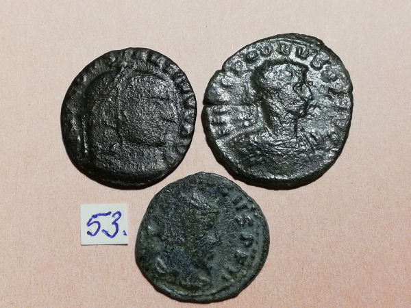 №53 Монеты Рим 4 век н.э. АЕ-Follis Оригинал  Лот 3 монеты
