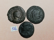 №56 Монеты Рим 4 век н.э. АЕ-Follis Оригинал  Лот 3 монеты