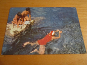 Открытое письмо.Почтовая карточка.Плавание в чистой воде.1977 г. КНР.