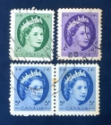 Канада 1954 Королева Елизавета II Sc# 338, 340, 341 Used