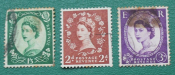 Великобритания 1952-53 Елизавета II Sc# 295,297, 307 Used