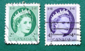 Великобритания 1954 Елизавета II Sc# 338, 340 Used