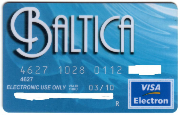 Банк Baltica Visa electron 2006