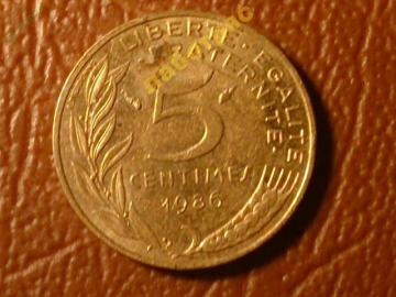 Франция 5 сантимов 1986 год