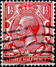 Великобритания 1924 год . Король Георг V . 1,5 p . Каталог 1 £. (4) 