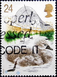 Великобритания 1993 год . Ювенильный немой Лебедь (Cygnus olor), Ловушка для уток . Каталог 1,20 €