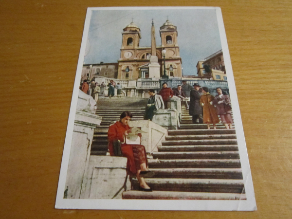 Открытое письмо.Почтовая карточка."Италия. Рим. На площади Испании".1957 г. СССР. 