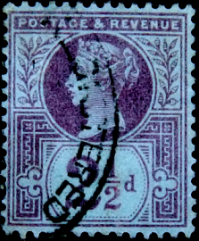 Великобритания 1887 год . Королева Виктория . 2,5 p. Каталог 5 £ .  (1)