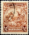 Барбадос 1916 год . Мифология , колесница . 0,25 p .