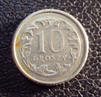 Польша 10 грошей 1993 год.