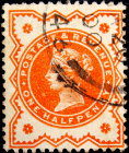 Великобритания 1887 год . Королева Виктория . 0,5 p. Каталог 1,2 £ . (3)