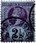 Великобритания 1887 год . Королева Виктория . 2,5 p. Каталог 5 £ . (6)