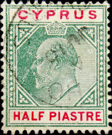Кипр 1903 год . King Edward VII . 0,5 pi . Каталог 1,8 €. (2)