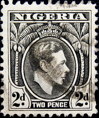 Нигерия 1938 год . King George VI . 2 p . Каталог  3,25 £
