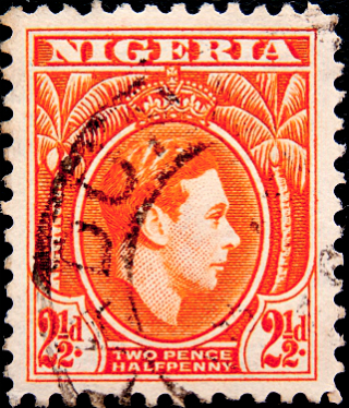 Нигерия 1941 год . King George VI . 2,5 p . Каталог 3,0 £. 