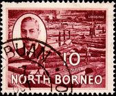 Северное Борнео 1950 год . Бревенчатый пруд . 