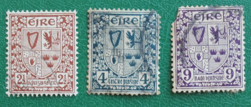 Ирландия 1940-41 Щит Герб Sc#110, 112, 115 Used
